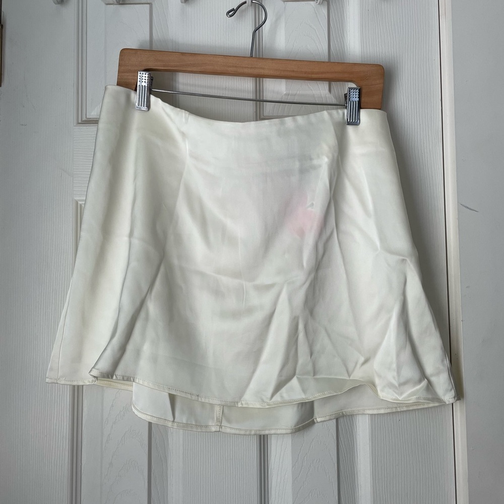 White Satin Miniskirt